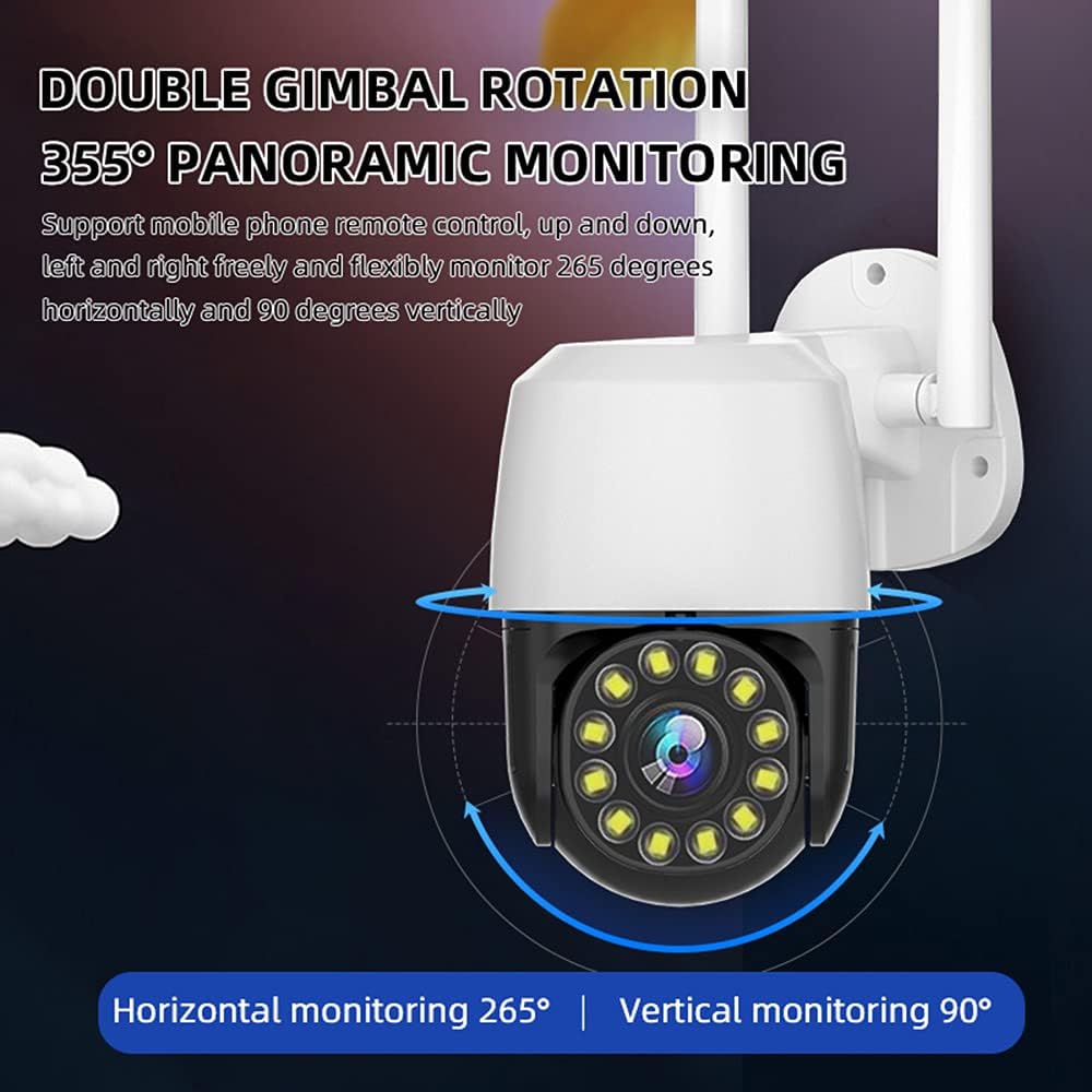 Wireless Outdoor Camera with 10x Zoom, Two Way Audio, Motion Detection, 1080P Full Color Night Vision U7424