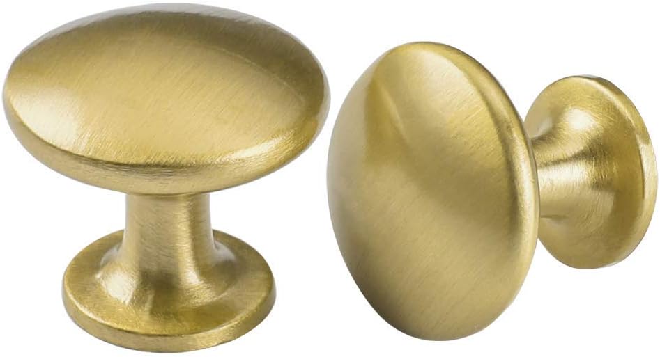 Brushed Brass Cabinet Knobs 10 Pack W244