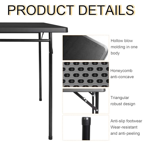 White 3ft Rectangular Plastic Folding Table D60068