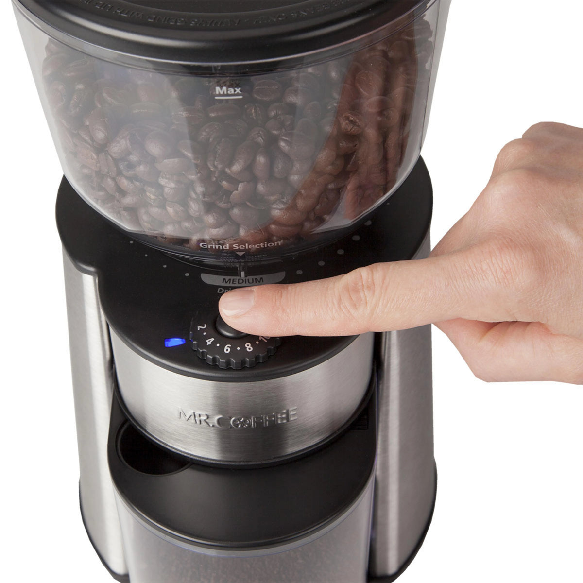 Silver Burr Mill Grinder with 18 Custom Grinds S552830
