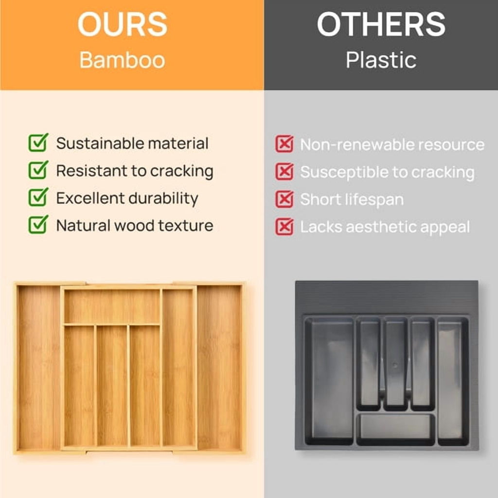 Bamboo Kitchen Drawer Organizer I6195