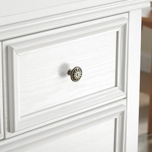 White 6 Drawer Dresser with Metal Handles R134