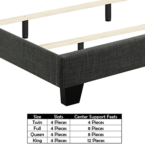 Natural Upholstered Bed Frame with Button Tufting Headboard, Twin H30408