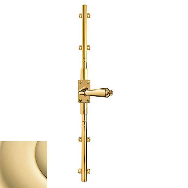 Left Handed Cremone Bolt for 8' Doors Satin Brass and Brown Z8033