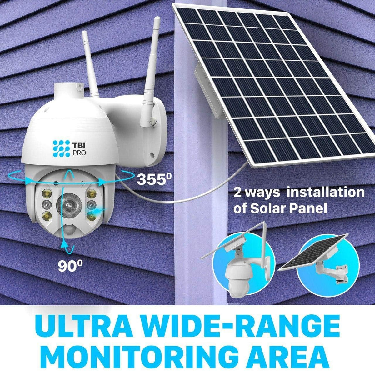 Solar Wireless PTZ Security Camera with Color Night Vision Q9128