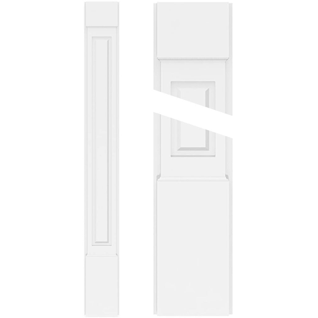 Raised Panel PVC Pilaster with Capital and Base (Pair) P798