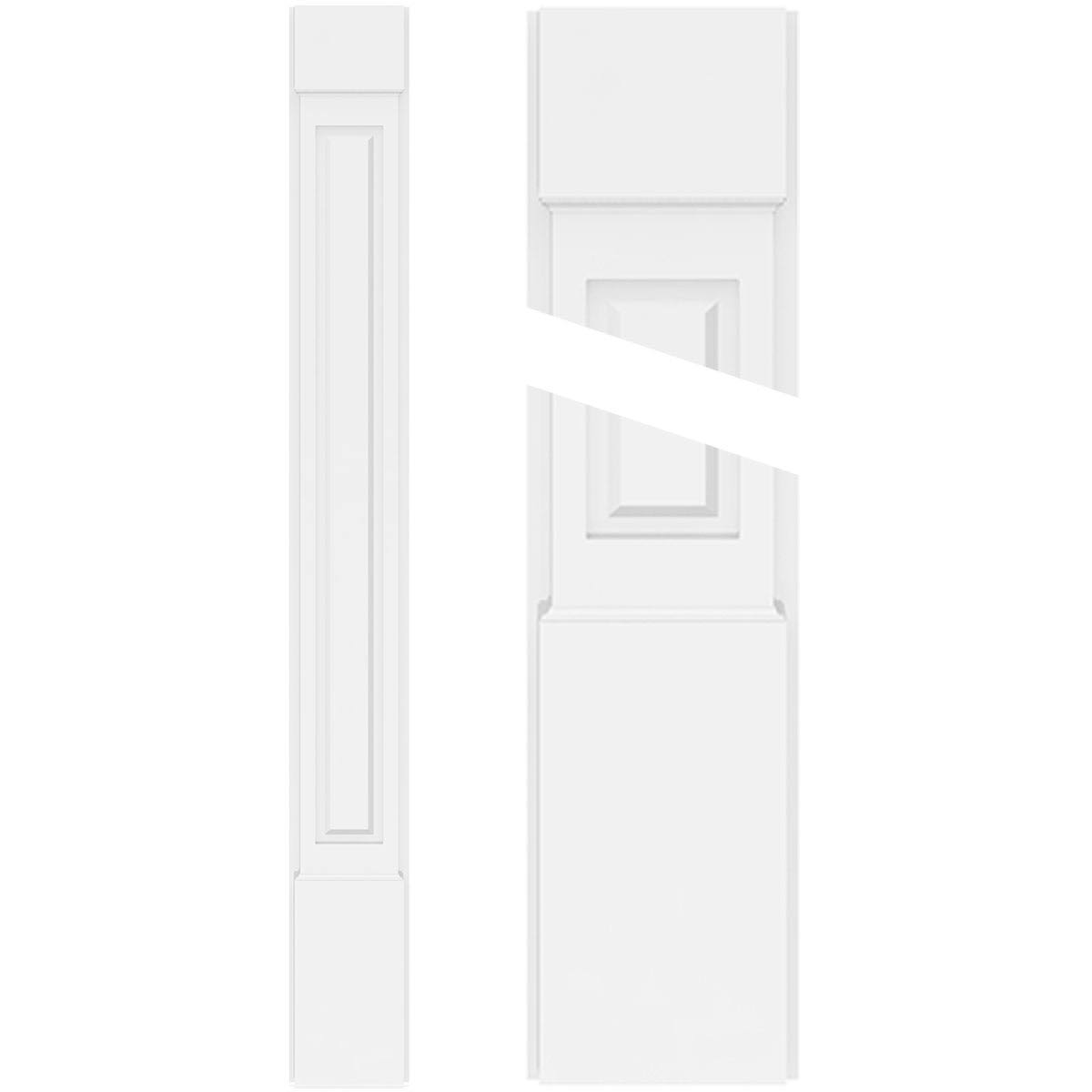 Raised Panel PVC Pilaster with Capital and Base (Pair) P798
