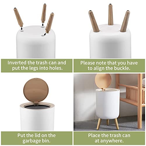 Small Trash Can with Lid Garbage Trash Bin L221192