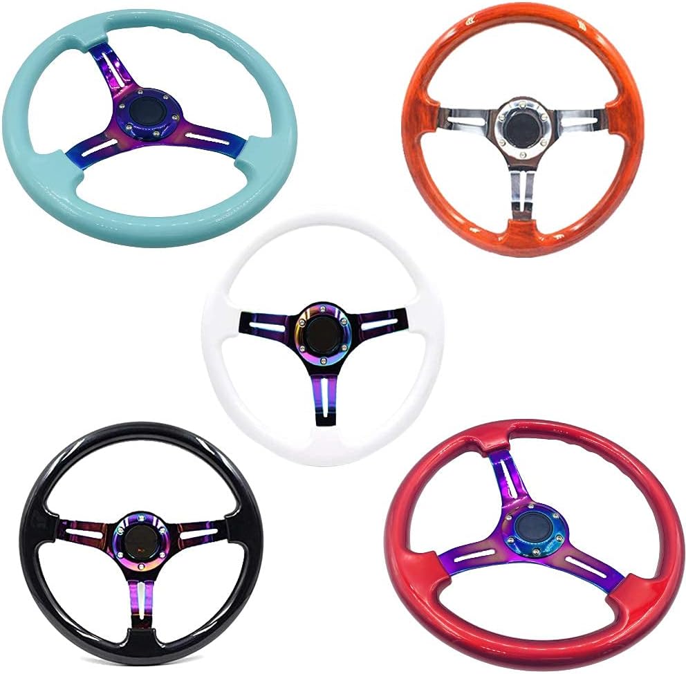 14 inch Deep Dish Car Racing Steering Wheel with Horn U65211