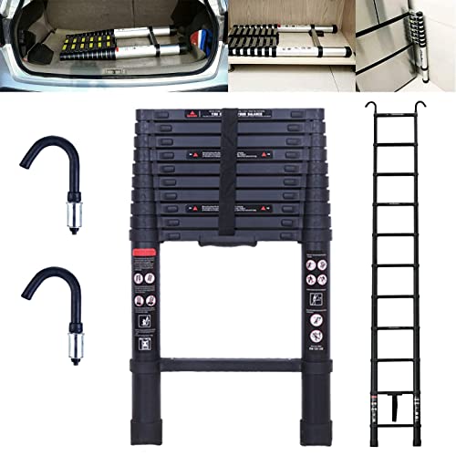 20.5ft Aluminum Telescoping Ladder with 2 Roof Hooks W1897