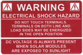 Warning Electrical Shock Hazard Label O496
