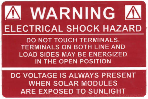 Warning Electrical Shock Hazard Label O496