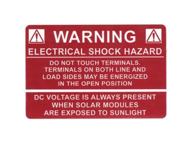 Warning Electrical Shock Hazard Label O496