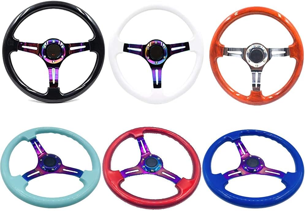 14 inch Deep Dish Car Racing Steering Wheel with Horn U65211
