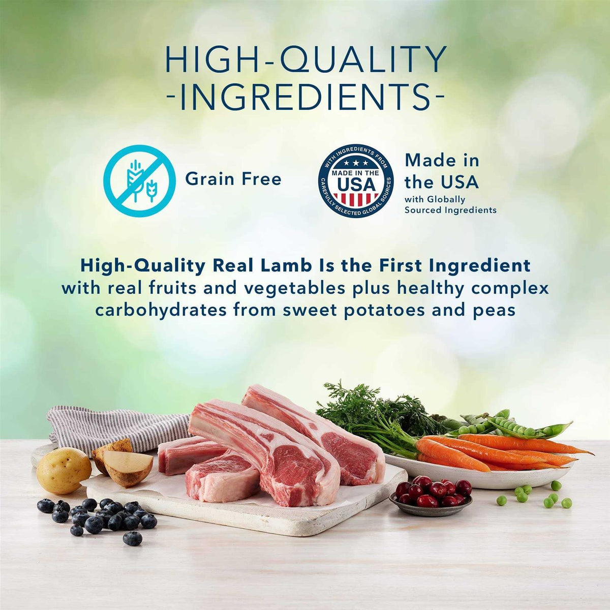 Grain-Free Lamb Recipe Dry Dog Food D182074