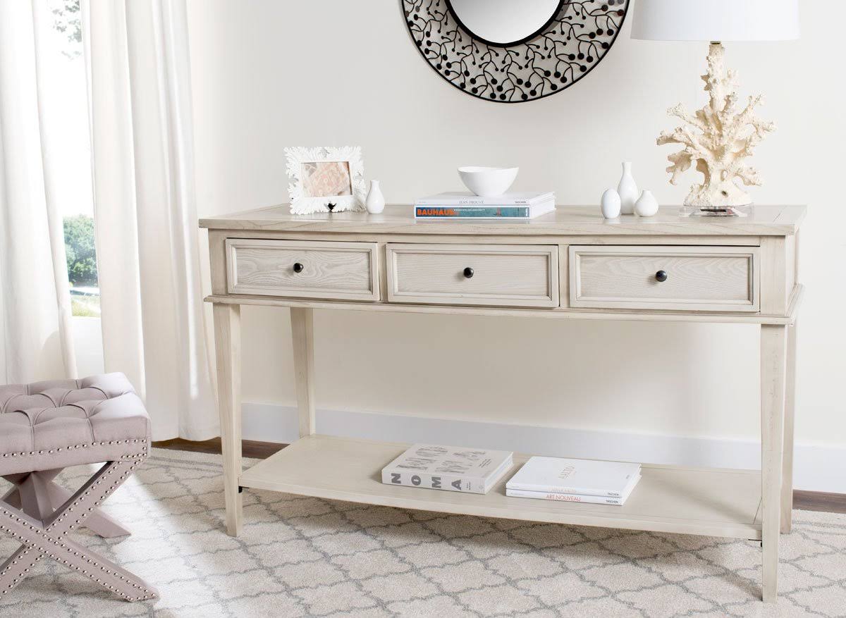 Ash Grey Console with Storage Drawers C943