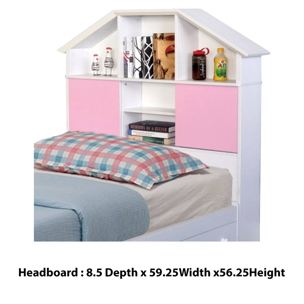White Full Size Bookcase Headboard I19659