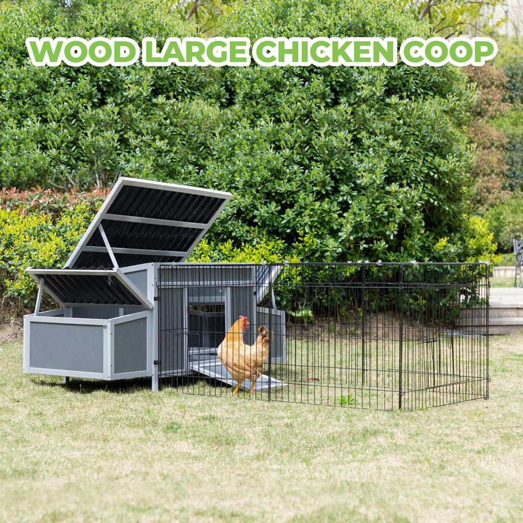 Outdoor Wooden Chicken Coop with Waterproof Roof U992760
