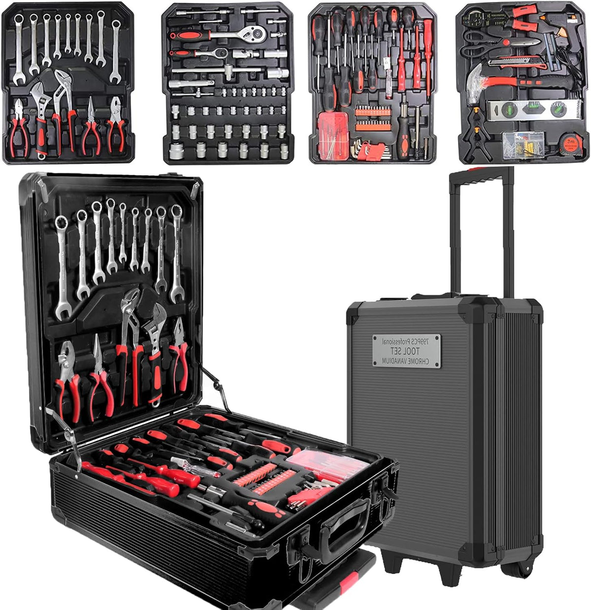 Portable Hand Tool Set with Toolbox D793658
