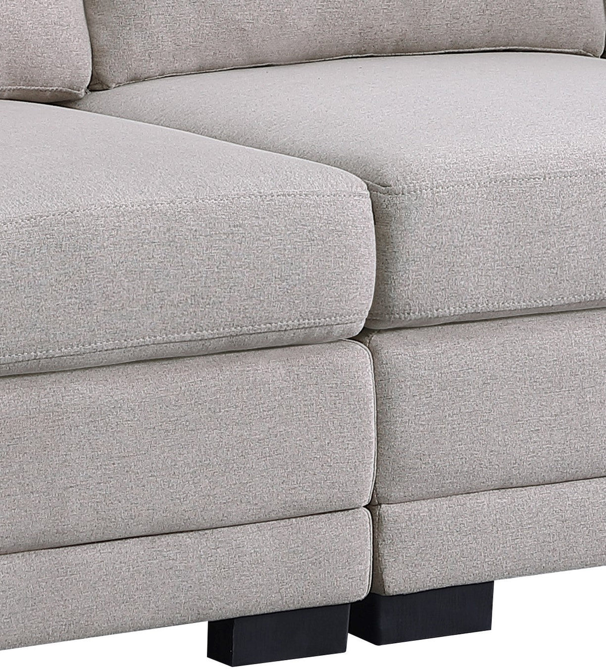 Light Gray Linen Reversible Sectional Sofa with 2 Ottomans O706
