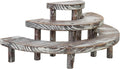 3 Tier Rustic Torched Wood Semicircle Cupcake Stand T8818