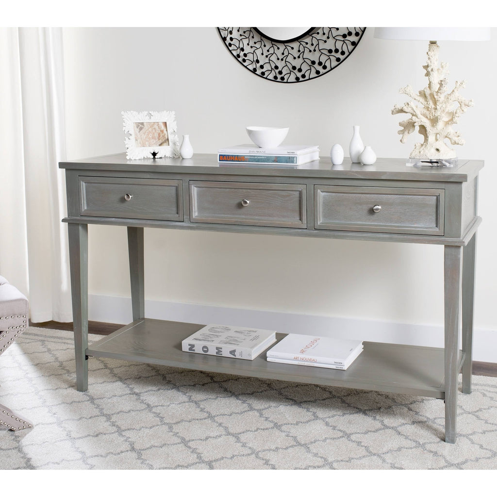 Ash Grey Console with Storage Drawers C943