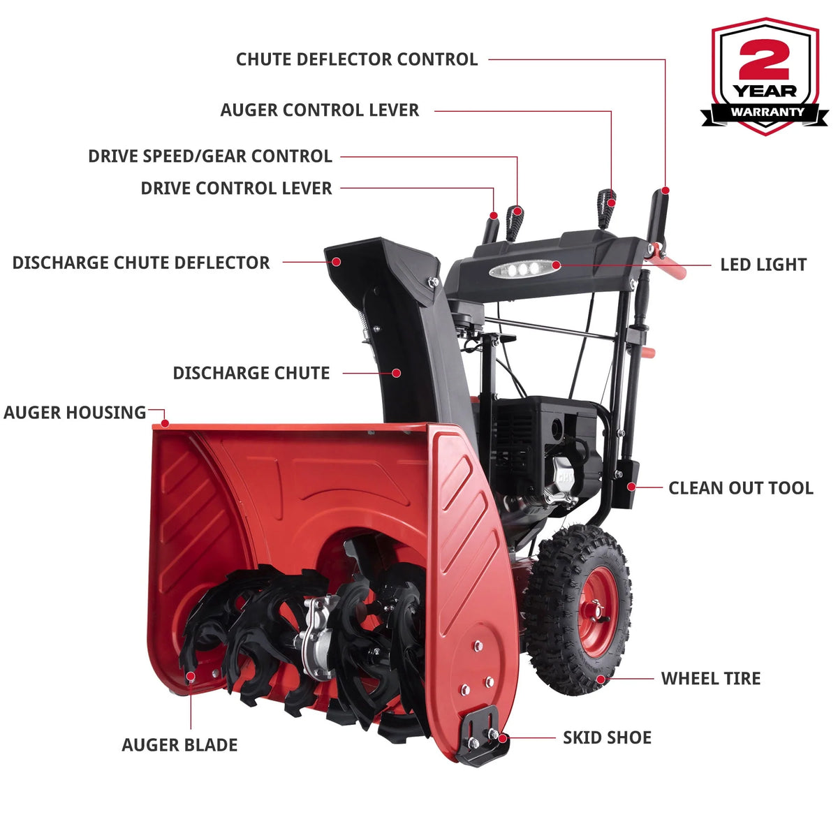 24 in. Two-Stage 212CC Self-Propelled Gas Snow Blower C9771