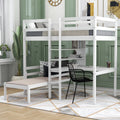 Twin Loft Bed with L-Shape Desk and Storage T879