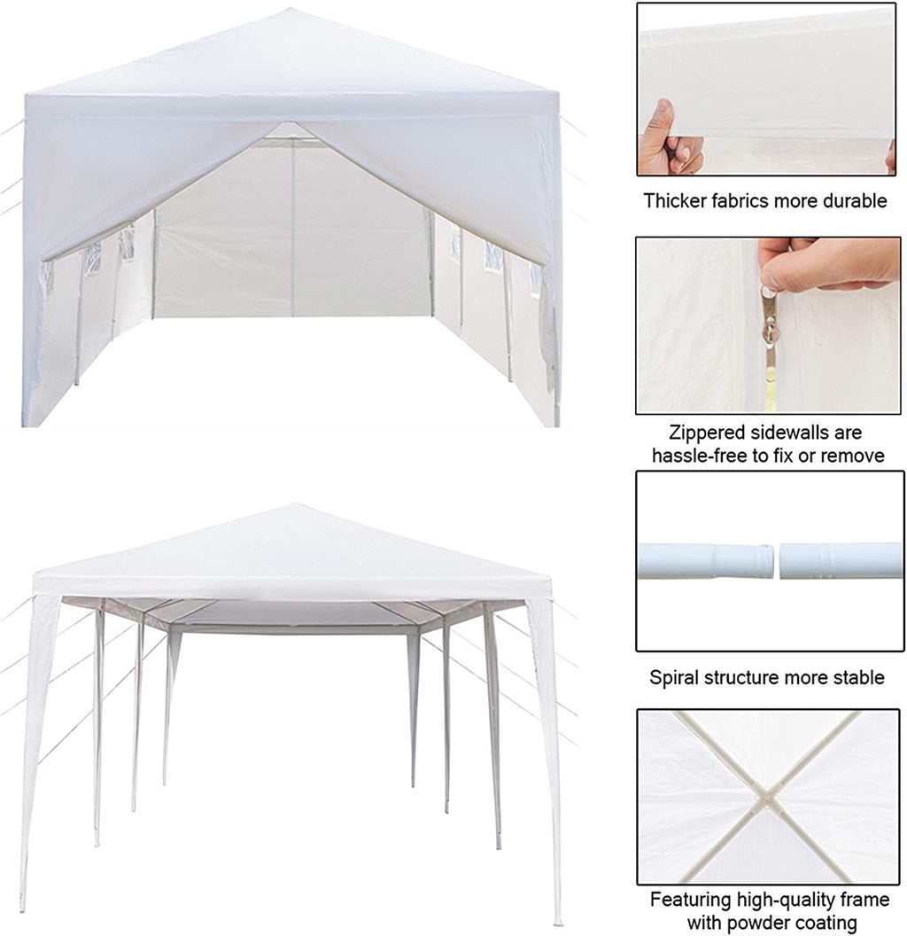 10'x30' Waterproof Canopy Tent with 8 Removable Sidewalls O52842