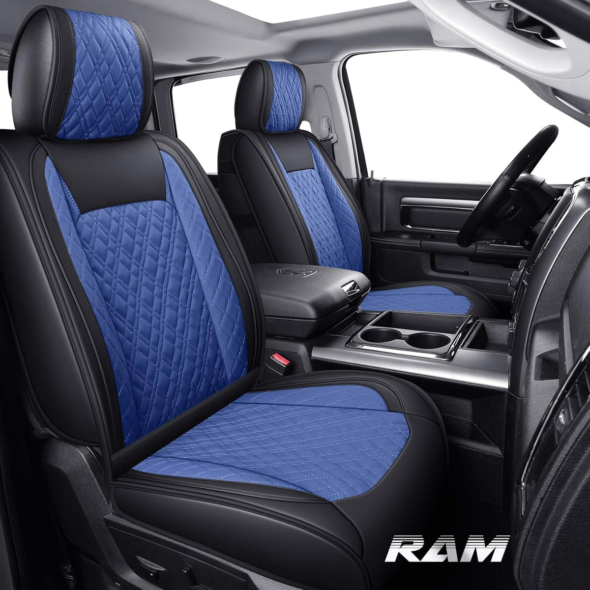 Black-Brown Waterproof Leather Car Seat Covers Full Set Q320078