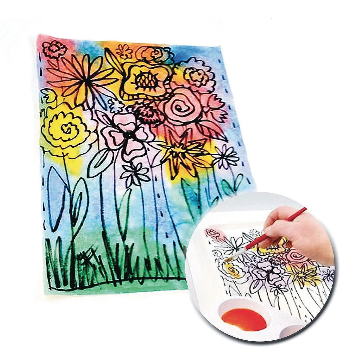 6 Vivid Colors Liquid Watercolor Paint, 8-oz Flip-Top Bottles, Non-Toxic, Pack of 6 R512505