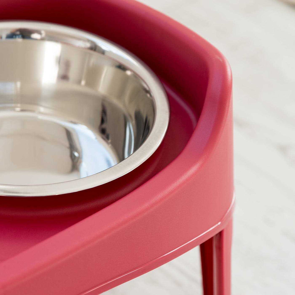 12 inch Elevated Dog Bowls with 2 Qt Stainless Steel Bowls E22936