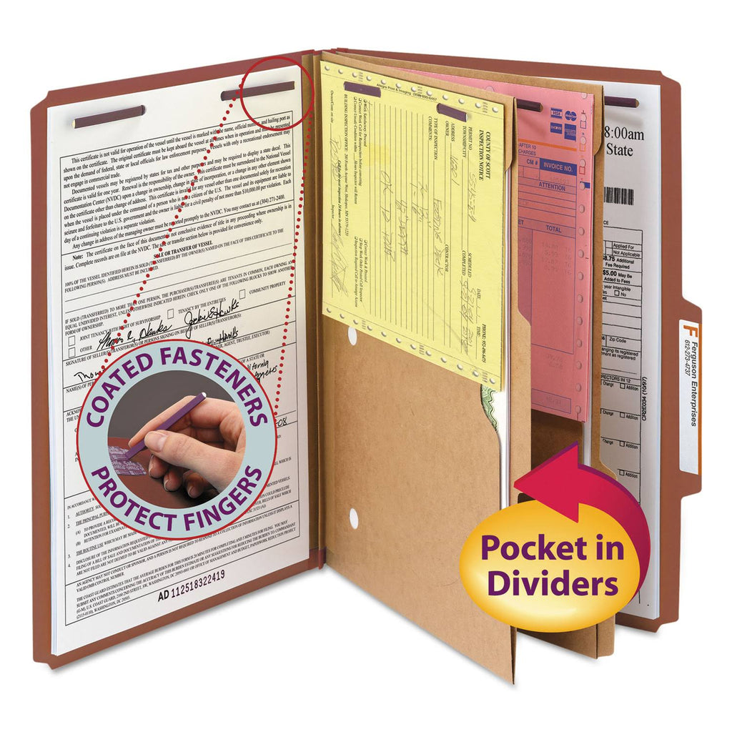 Red Legal Expanding Classification Folder with Tabs (Pack of 10) X9775