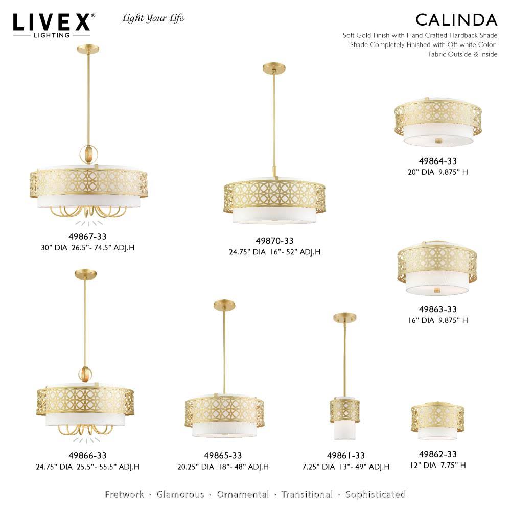 1 Light Semi-Flush Mount Soft Gold Z800