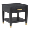 Rubbed Charcoal Wood 1-drawer End Table I9081