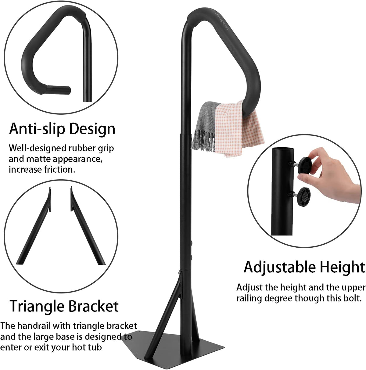 Hot Tub Handrail 63" Heavy Iron Spa Side Step A169327