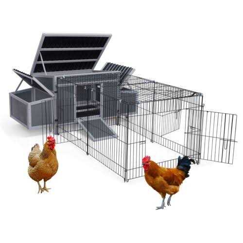 Outdoor Wooden Chicken Coop with Waterproof Roof U992760