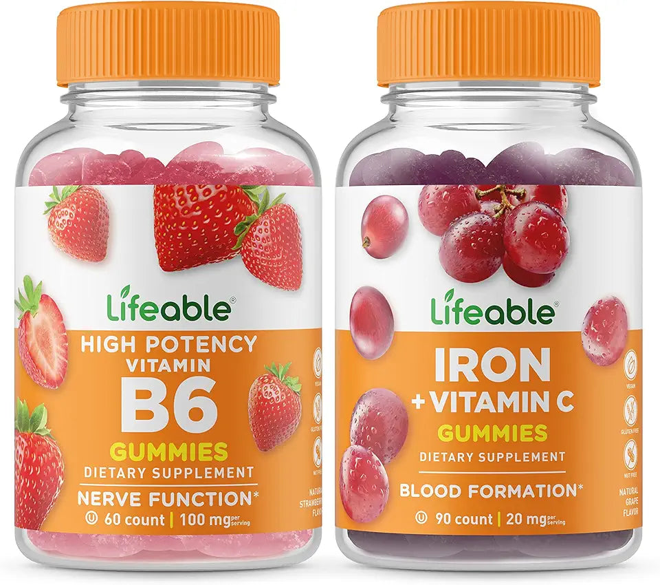 Vitamin B6 + Iron with Vitamin C Gummies Bundle D326022