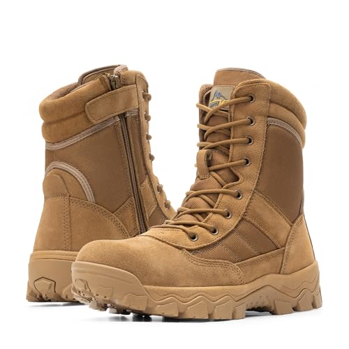 Men's Tactical Work Boots Side Zipper 8 Inches Z8260