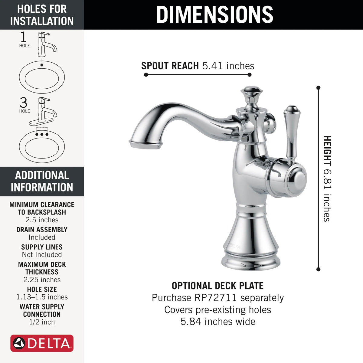 Single Handle Bathroom Faucet L78767