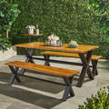 3 Piece Acacia Wood Picnic Dining Set J974