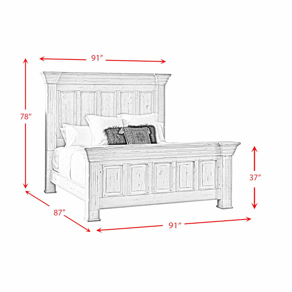 77"W Wood Queen Bed C5618