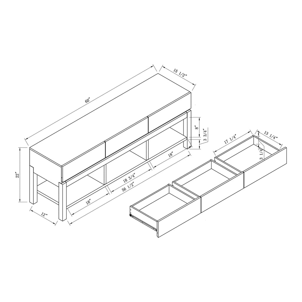 White Oak TV Stand Z810