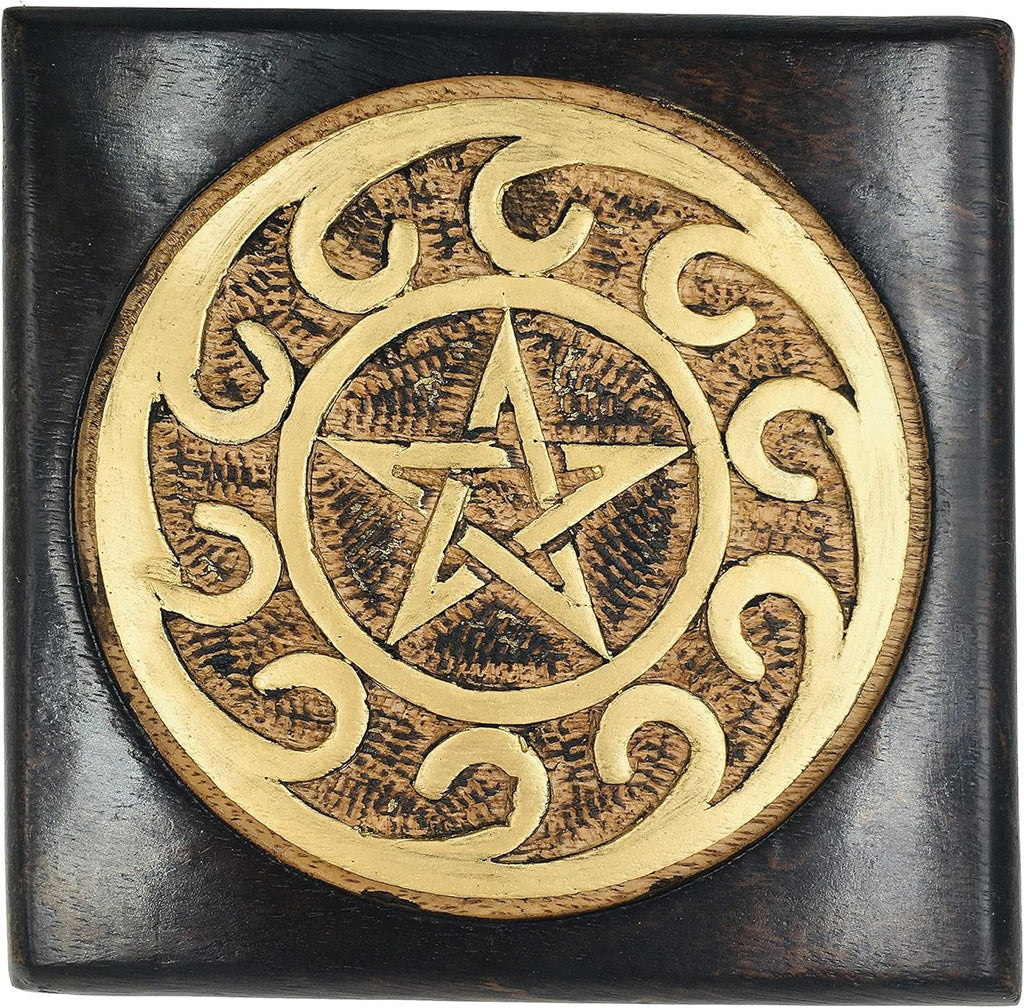 Painted Black Carved Wooden Altar Table with Gold Design Z3529