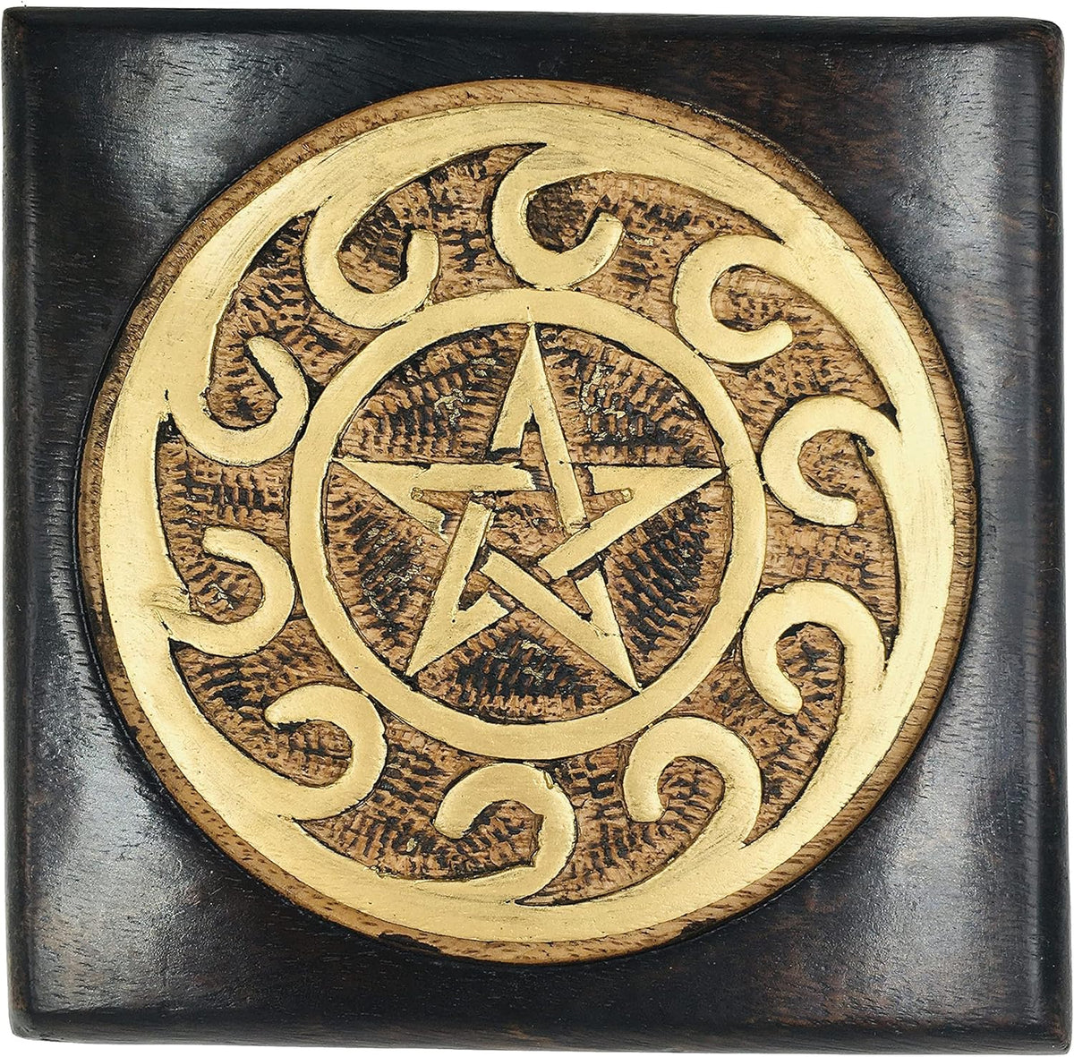 Painted Black Carved Wooden Altar Table with Gold Design Z3529