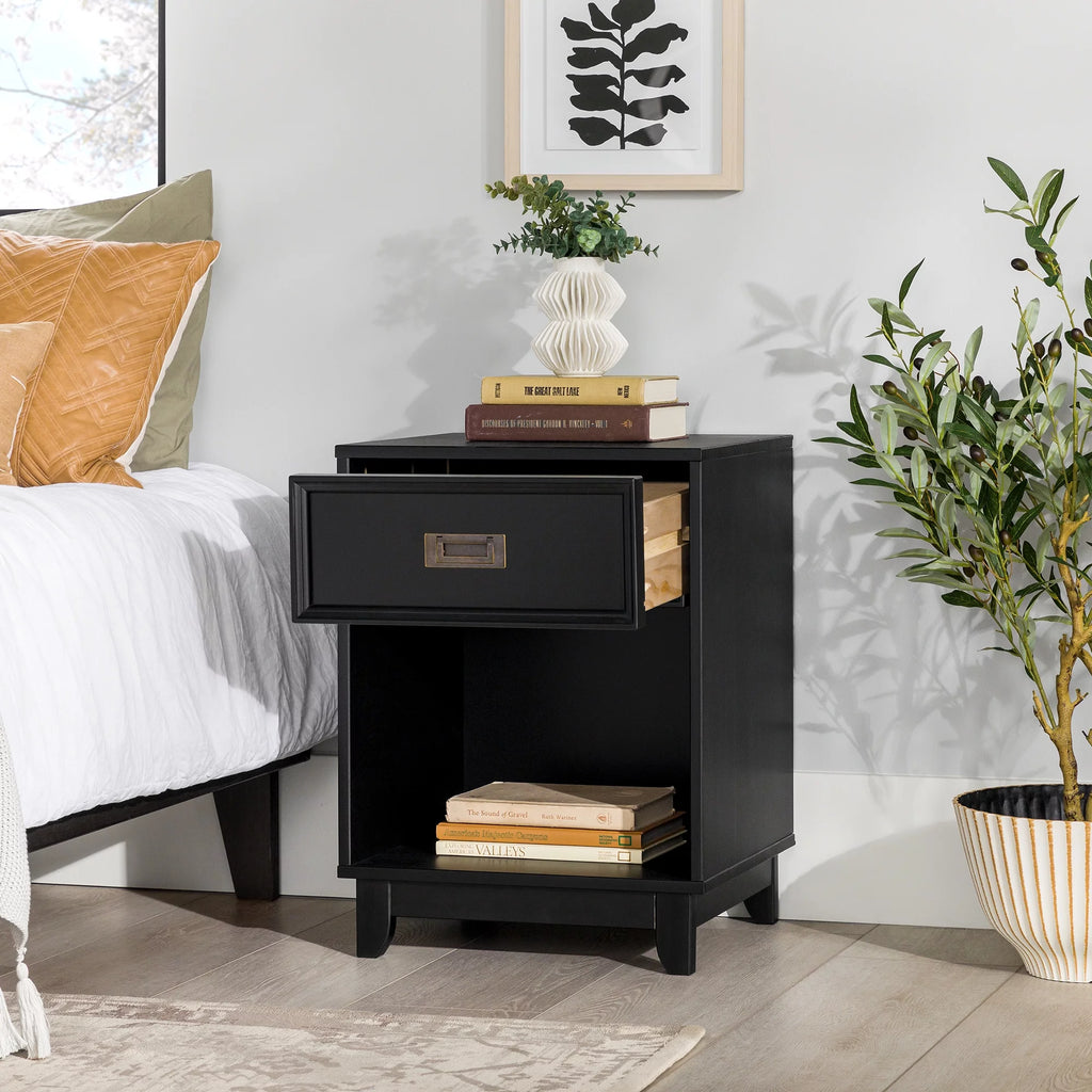 18" Solid Wood 1-Drawer Nightstand D11610