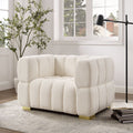 White Button-Tufted Armchair B835