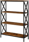 4-Tier Bookcase, Barnwood/Black B68212