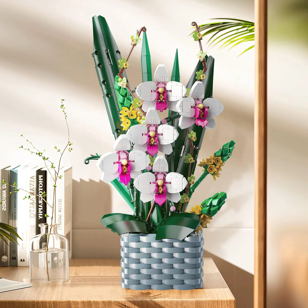 Orchid Flower Basket Building Block Set 1158PCS C930