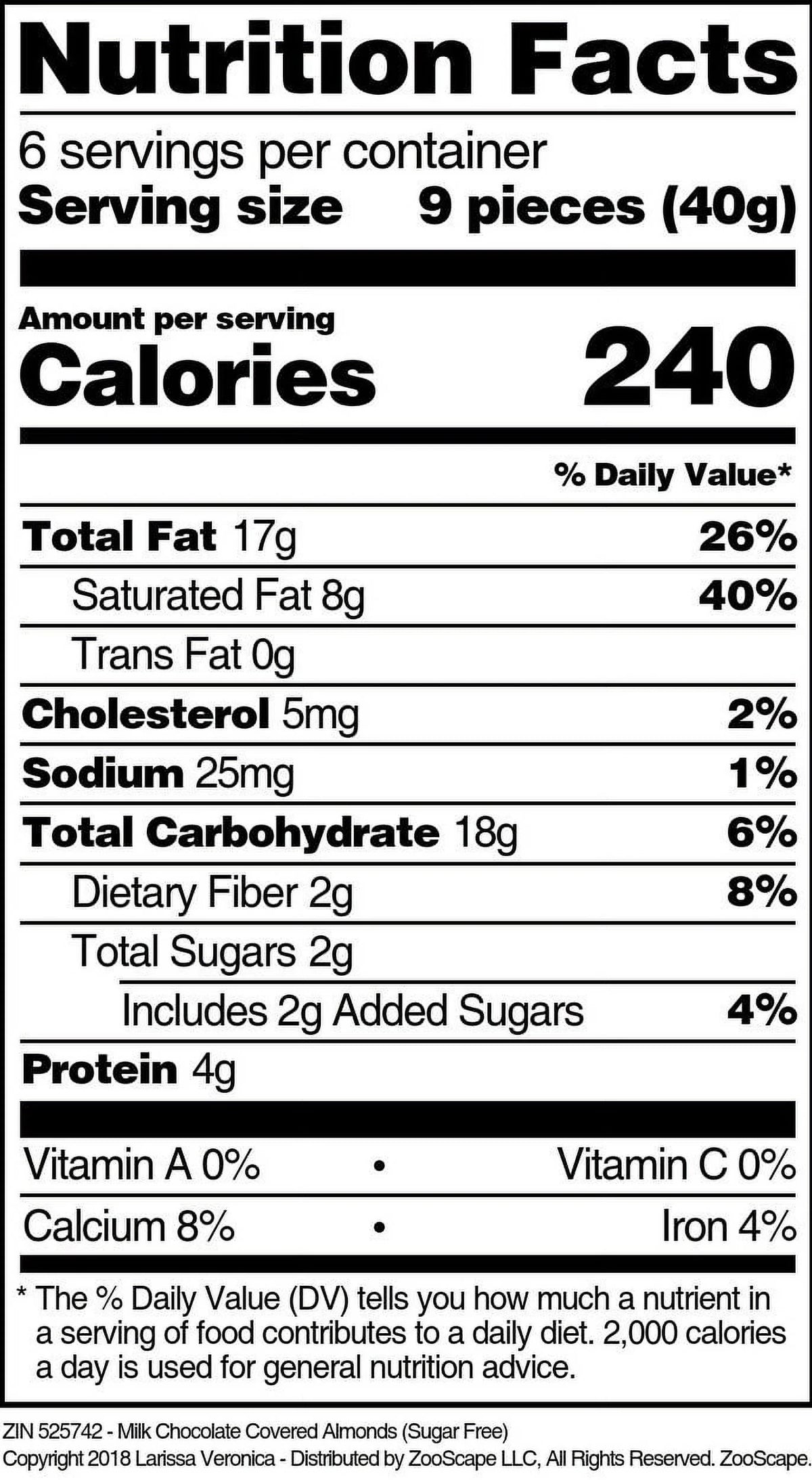 Sugar Free Milk Chocolate Covered Almonds 8 oz 3-Pack B783